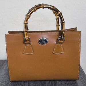 Dooney & Bourke East West Tote with Bamboo Handles "Rare"